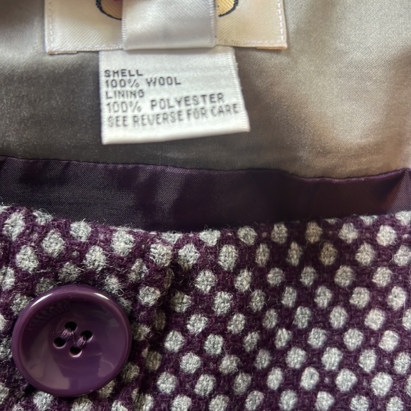 Talbots Purple Wool Button Skirt Size 14 - Picture 7 of 7